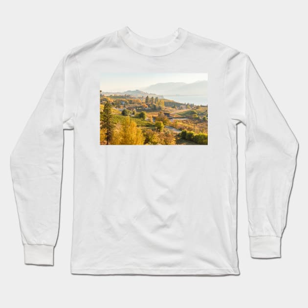 October Landscape Okanagan Valley Vineyards Long Sleeve T-Shirt by Amy-K-Mitchell